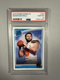 2018 Panini Donruss Baker Mayfield #303 Rated Rookie PSA 10 front
