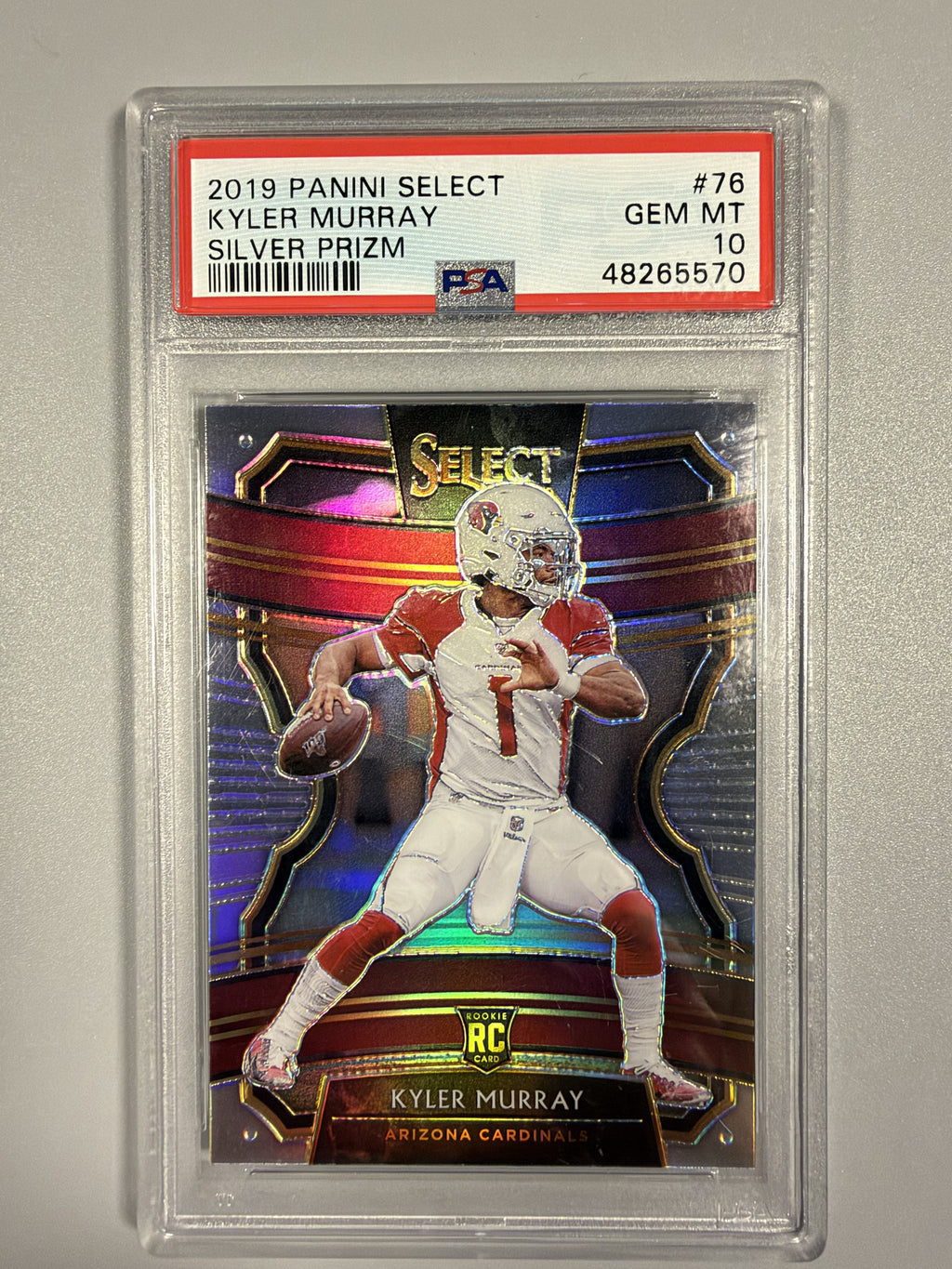 2019 Panini Select Kyler Murray #76 Concourse Silver Prizm rookie PSA 10 front