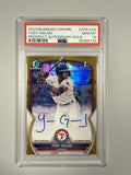 2023 Bowman Chrome Yosy Galan 1st Prospect Autograph Gold Refractor 33/50 PSA 10 front