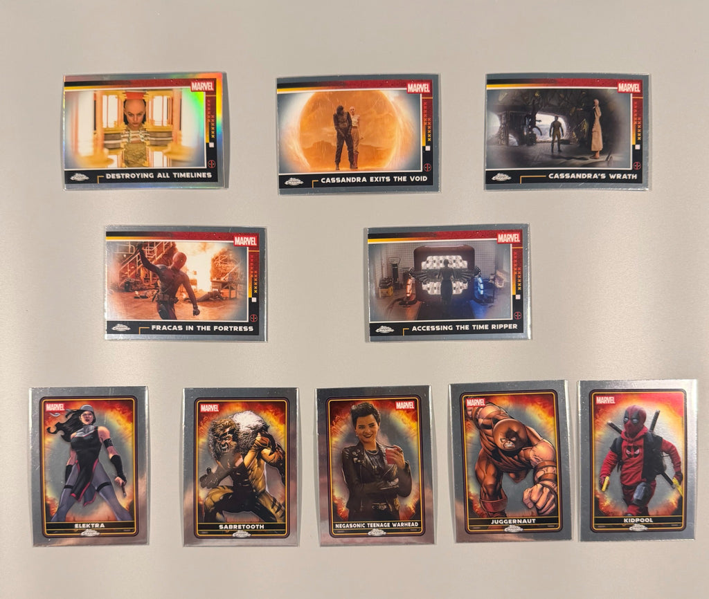 2025 Topps Chrome Deadpool 10-card character base lot front
