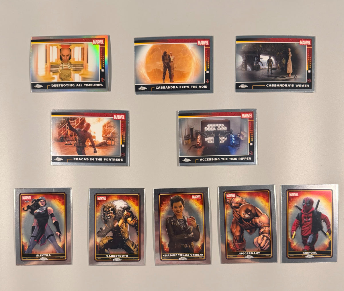 2025 Topps Chrome Deadpool 10-card character base lot front