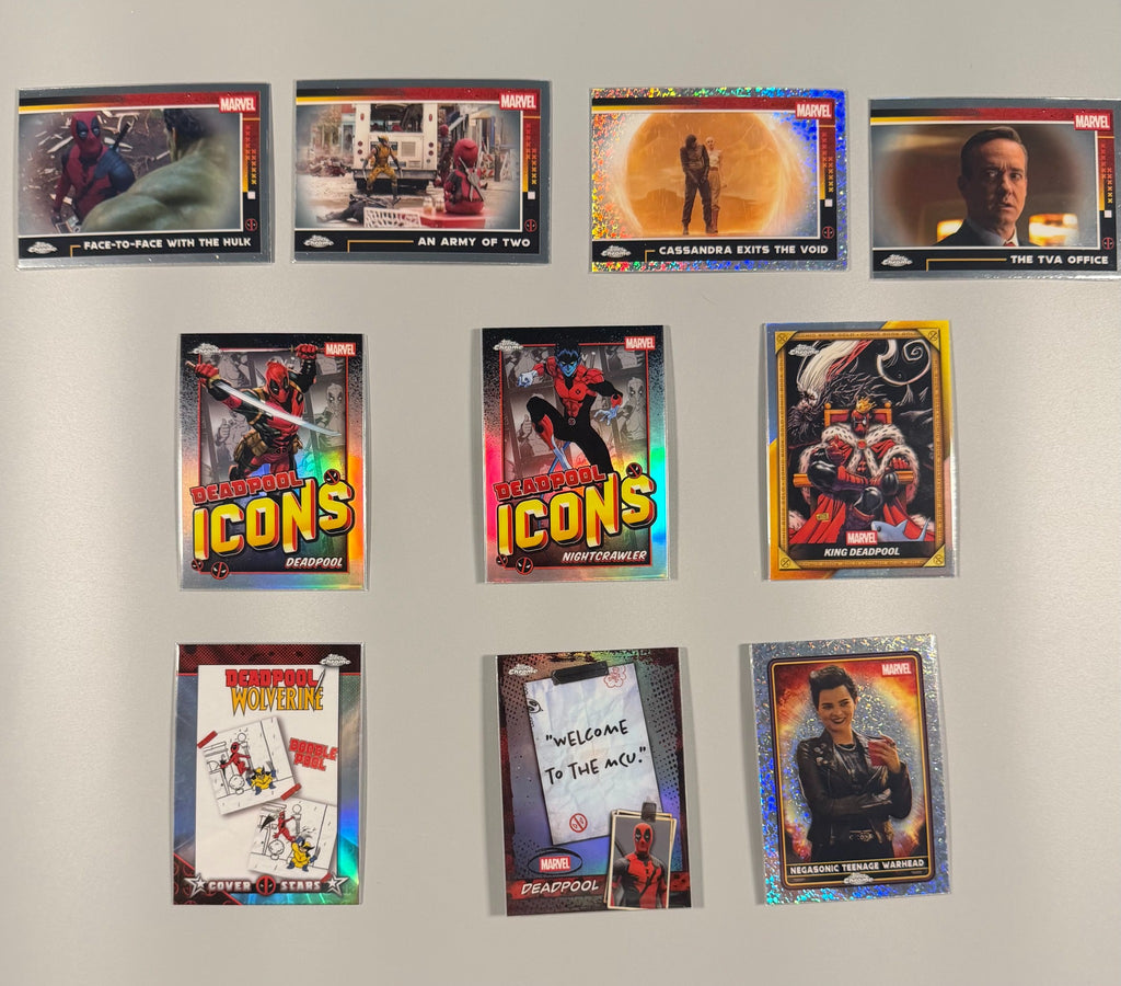 2025 Topps Chrome Deadpool 10-card inserts parallels lot front