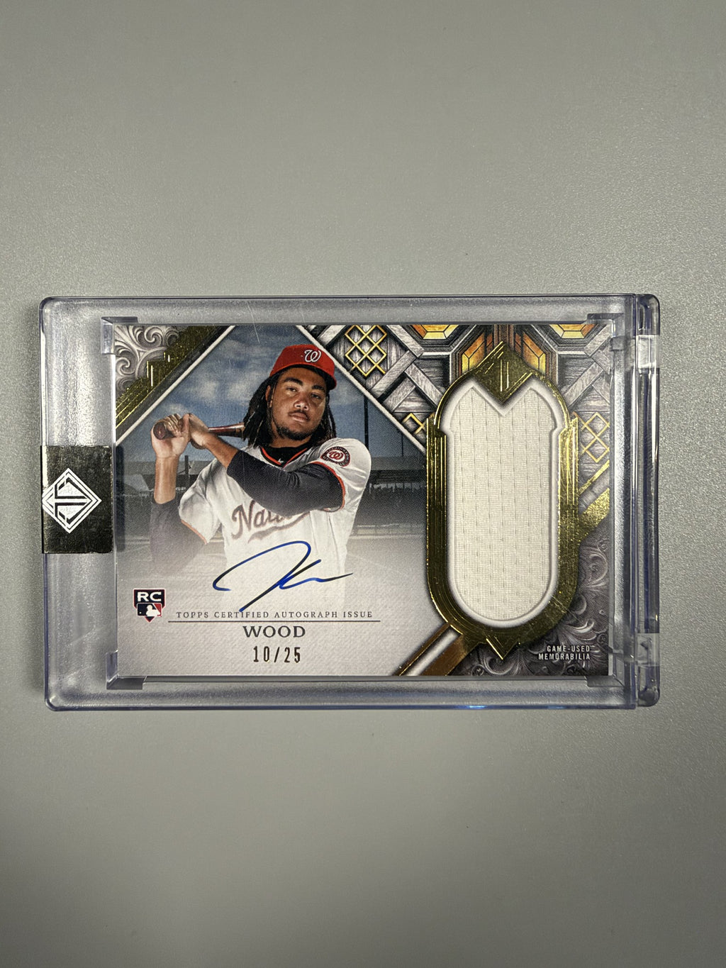2025 Topps Transcendent James Wood TCAR-JW rookie autograph game-used relic 10/25 front