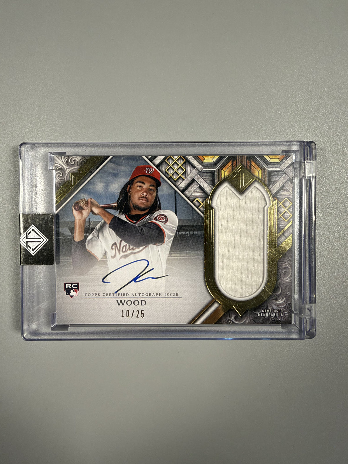 2025 Topps Transcendent James Wood TCAR-JW rookie autograph game-used relic 10/25 front