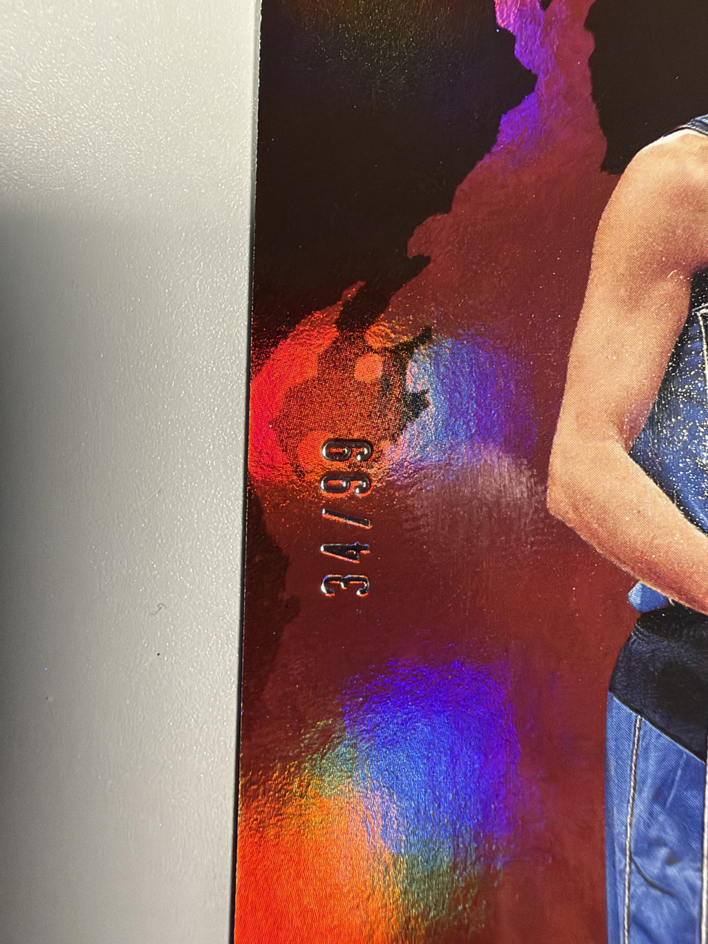 2026 Panini Decades 90s Pop Culture Dirk Nowitzki En Fuego Purple 34/99 serial number close-up