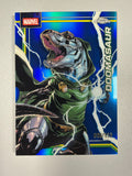 2026 Topps Chrome Marvel Doomasaur #031 Blue Refractor 008/150 front
