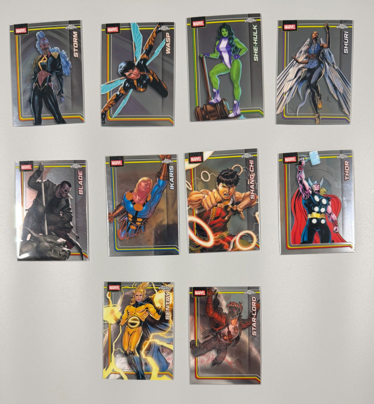 2026 Topps Chrome Marvel Heroes and Avengers 10-card lot front