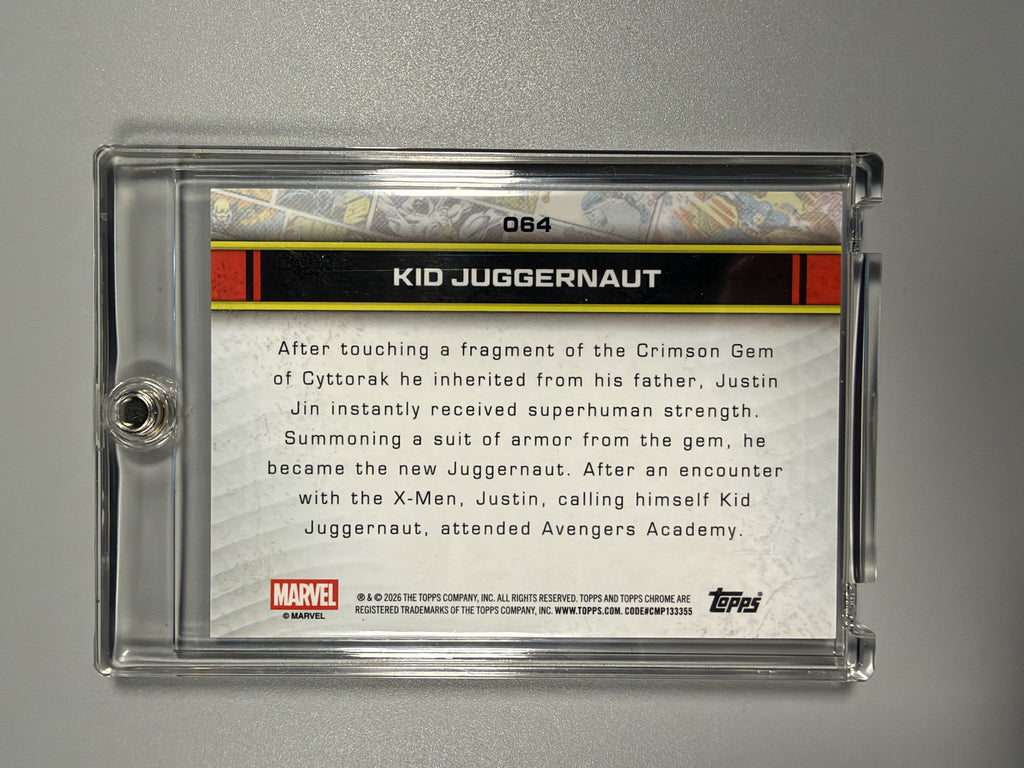 2026 Topps Chrome Marvel Kid Juggernaut #64 Dazzler's Silver Rhythm Refractor 08/80 back