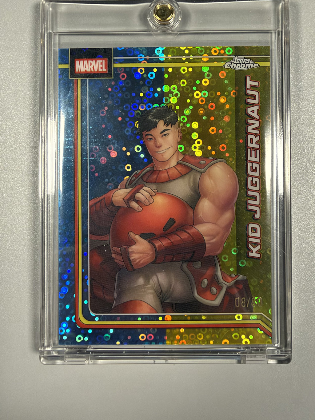 2026 Topps Chrome Marvel Kid Juggernaut #64 Dazzler's Silver Rhythm Refractor 08/80 front