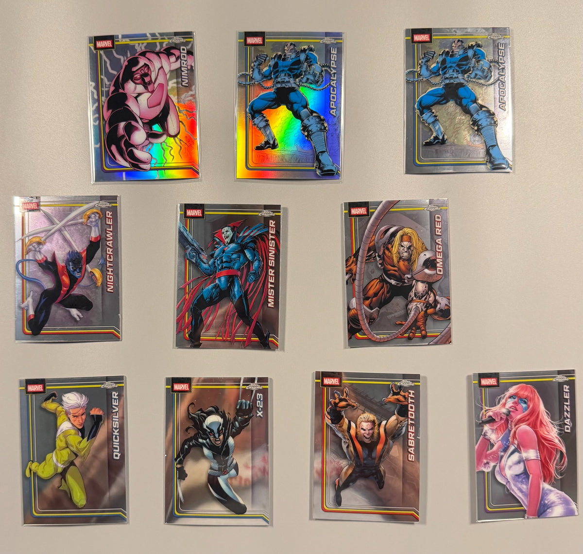 2026 Topps Chrome Marvel X-Men and Mutants 10-card lot front